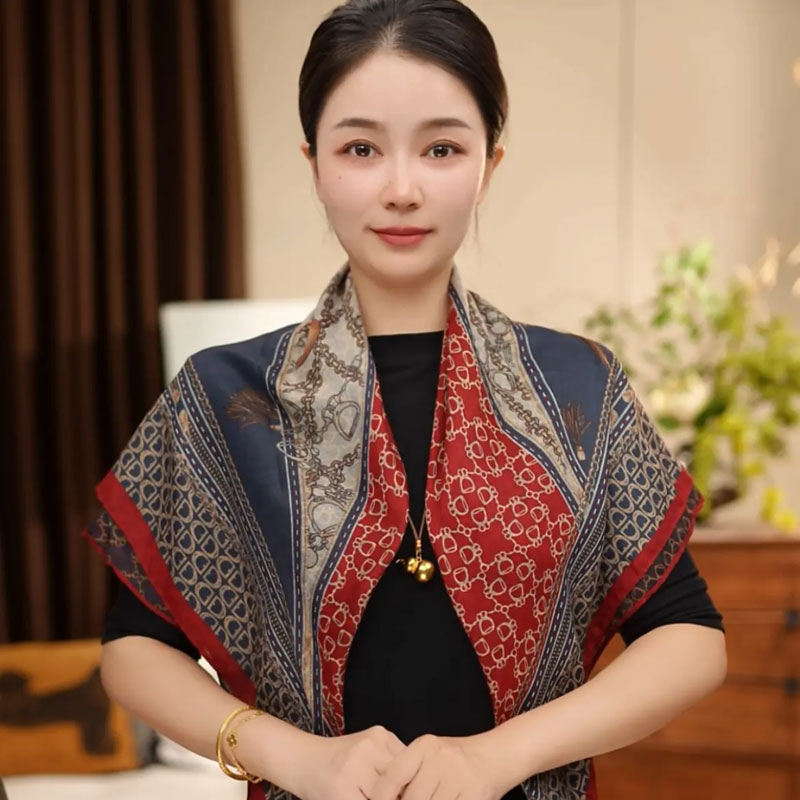 秋冬双面丝绒磨毛85方巾围巾披肩