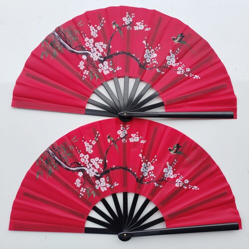 中国风牡丹梅花折扇戏曲塑料扇骨