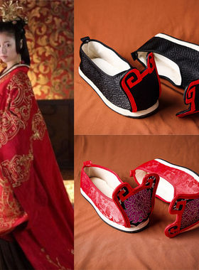 古装鞋子女搭配汉服古代中式婚礼
