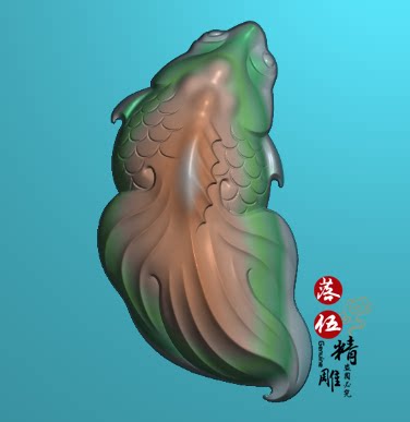 立体金鱼5479浮雕图 精雕图 灰度图 富贵满堂 小鱼 鲤鱼 随形花件