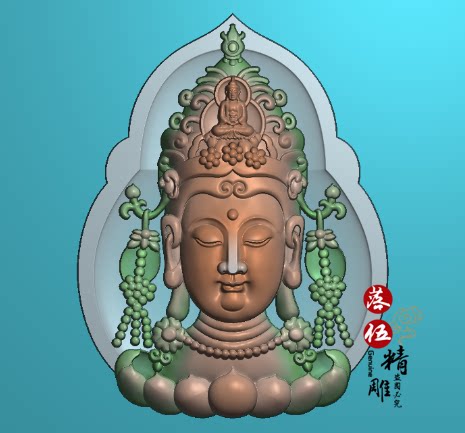 新款观音头0554浮雕图 精品 精雕图 JDP文件灰度图佛头观世音度母
