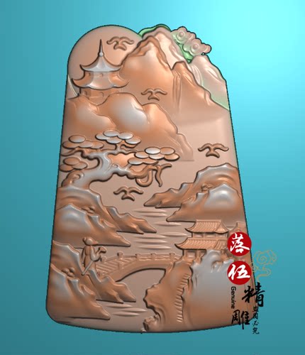 山水小桥人家08288浮雕图 精雕图 灰度图 日落 JDP诗人 李白 江南