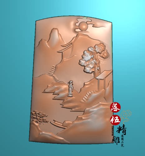 山水人家76332新款望子成龙精雕图爆款精品龙头电脑雕刻图灰度图