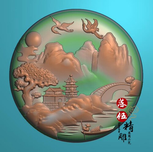 山水人家35933盘龙观音 大头龙木雕精雕图浮雕玉雕灰度图JDPBMP