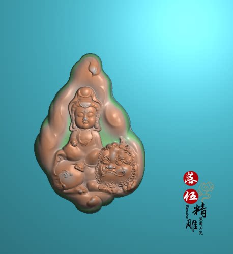 宝宝文殊菩萨01608.5.21新款马牌99620浮雕图 精雕图雕刻图生肖