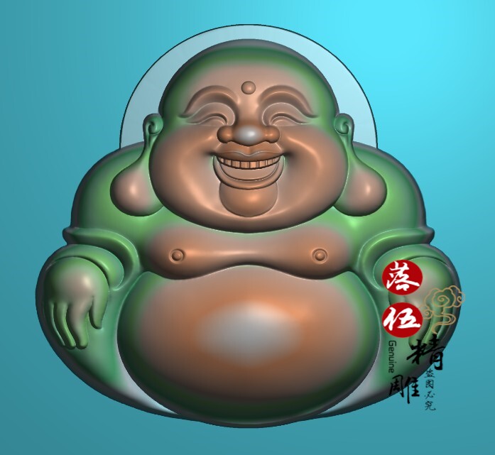 精雕图浮雕图佛公4719jdp 佛公 弥勒佛 笑佛 大肚佛 坐佛挂件图