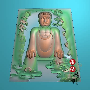 山水佛乐山大佛8624大日如来精雕图JDP翡翠玉雕图浮雕图盛世年华 - 封面