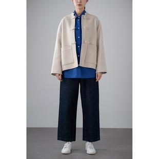 团长家2025新中式立领经典轻奢高级手工盘扣双面撞色羊毛短款外套