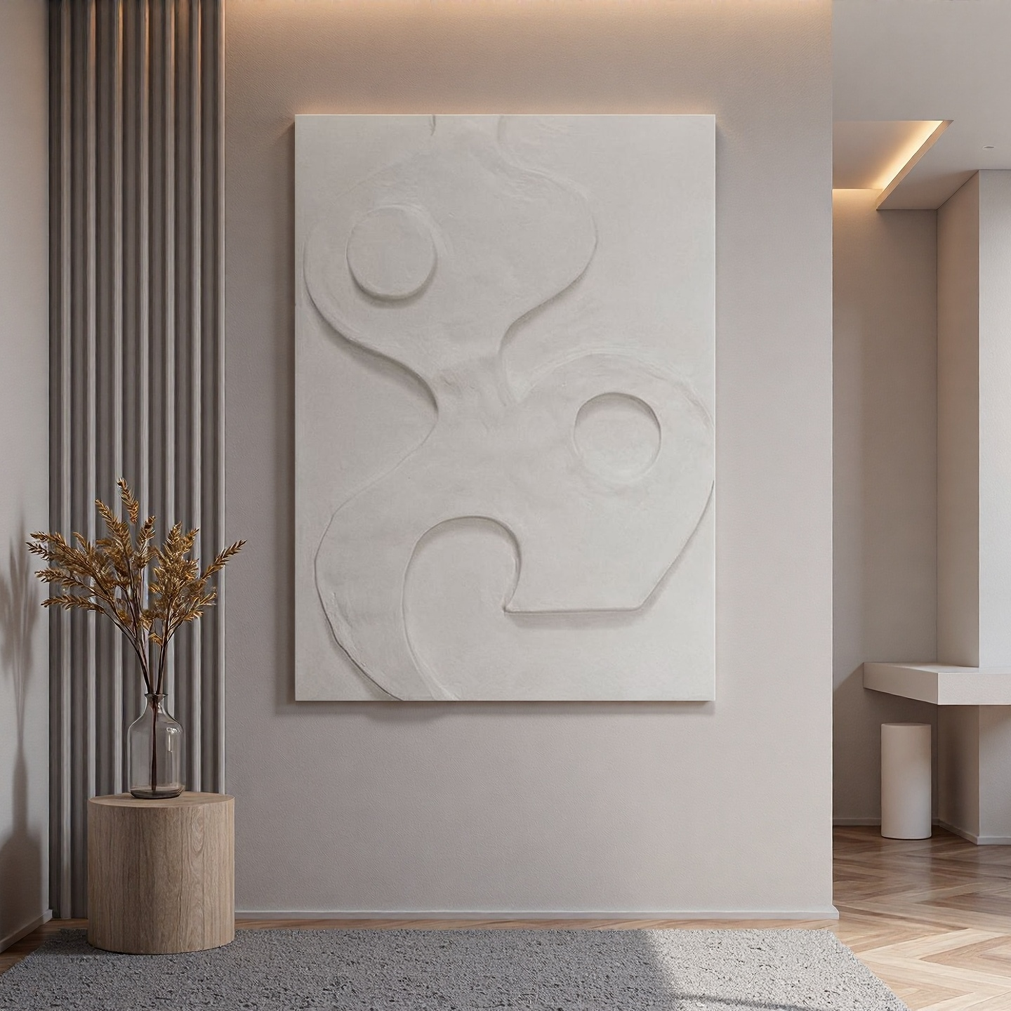 几何现代玄关装饰画立体3D木浮雕砂岩手工抽象客厅过道正对门挂画图片