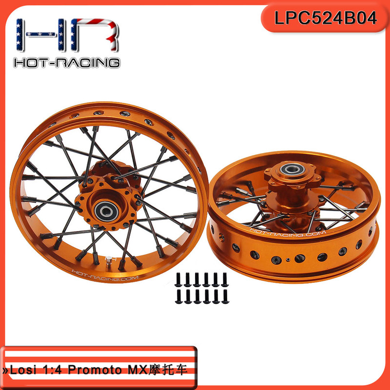 HR Losi 1:4 Promoto MX 摩托车铝合金电单车前后轮毂一车份