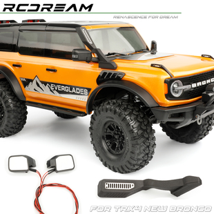 RCDream 1/10 涉水喉 后视镜带转向灯 TRX4烈马仿真改装升级配件