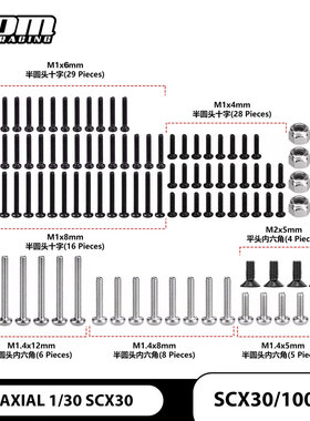 GPM 1/30 SCX30 不锈钢/黑色氧化钢制螺丝螺母套装100个