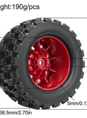 LJF 2.8寸 1/10ARRMA大脚轮胎通用 MX28巧克力胎14mm结合器A