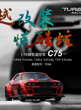 Turbo racing 1/76仿真C75平跑车RC遥控电动模型车微型mini玩具