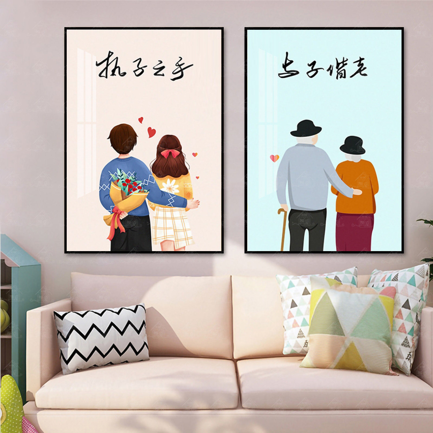 爱阁十字绣 执子之手 与子偕老 新款情侣祝福手工线绣小件简单绣