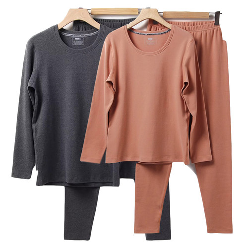 莹柔长袖情侣简约长绒棉秋衣裤