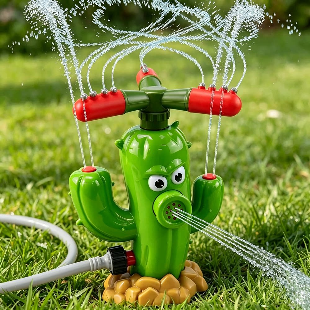 户外喷水仙人掌旋转洒水戏水玩具