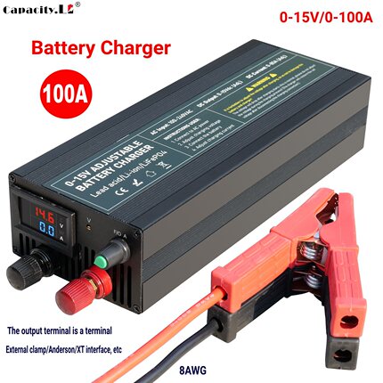 12V 锂电池充电器14.6V 85A磷酸铁锂电池适配器电压电流可调