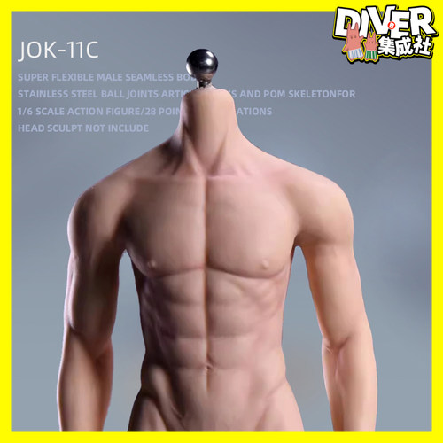 JIAOU DOLL 1/6可动兵人偶包胶素体可拆脚健美肌肉男绘画人体模型