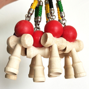 迷你Kendama小号剑玉剑球挂件 花梨木技巧球钥匙挂扣