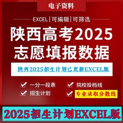 2025陕西省高考志愿填报大数据库