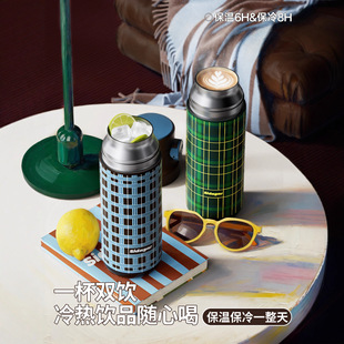 世大家保温杯女2025新款高颜值弹盖车载办公室便携茶水分离泡茶杯