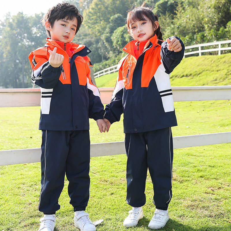 春秋装幼儿园园服冲锋衣三件套冬