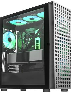 爱国者(Aigo)YOGO M4PRO游戏鞋盒电脑机箱钛灰和白色360冷排