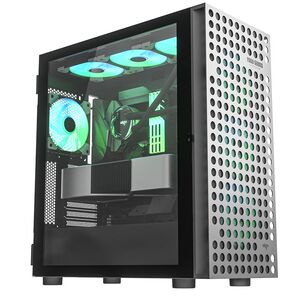 爱国者(Aigo)YOGO M4PRO游戏鞋盒电脑机箱钛灰和白色360冷排