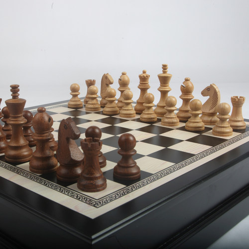 绮路实木高端棋盘棋子摆件送礼物