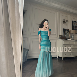 高级气质绝美女神范下摆设计长款 连衣裙JF785 普罗花漾 LUOLUOZ