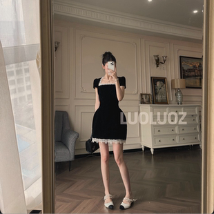 2026春夏新款法式连衣裙女小个子高腰显气质温柔风显瘦高级感短裙