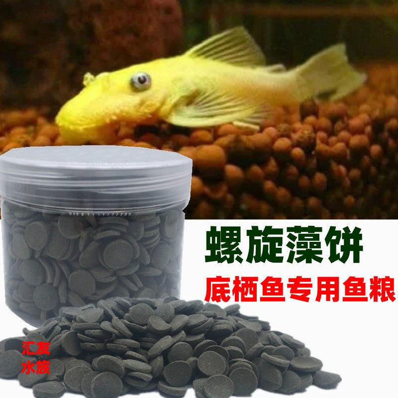 胡子大帆鱼粮迷宫清道夫异型沉底鱼粮底栖鱼食螺旋藻饼水晶虾饲料