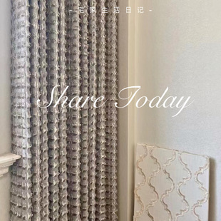 摩卡色小香风高端窗帘遮光设计师款 重工剪花高级奶茶色客厅卧室帘