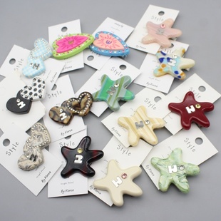 日系《塔皮星》彩色刘海夹多色海星头饰边夹发夹童趣可爱发卡女