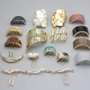 新款日系原单马尾夹珍珠发夹刘海夹复古树脂金属发夹金属风发扣女