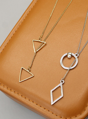 日韩风简约几何图形项链女长款