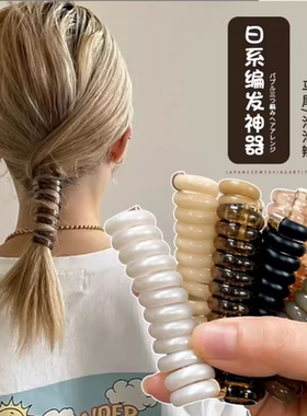 日式头饰泡泡辫发绳马尾神器束发电话发圈头绳皮筋马尾发绳发饰女