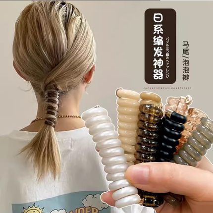 日式头饰泡泡辫发绳马尾神器束发电话发圈头绳皮筋马尾发绳发饰女