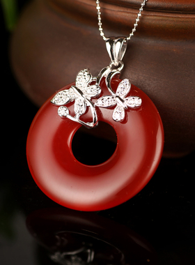 诗美琪925银玛瑙女项链