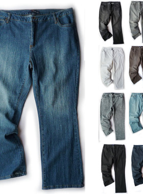 腰2尺5-3尺9 外贸加肥加大弹力宽松春秋男款 denim心牛仔长裤K414