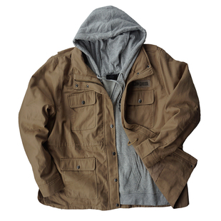 男冬 欧版 摩托机车双件套棉夹克外套2411 150CM加肥加大码 胸围140