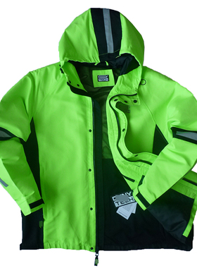 断码特价胸146CM大码男士莹光绿春秋季 连帽薄型冲锋衣夹克2178