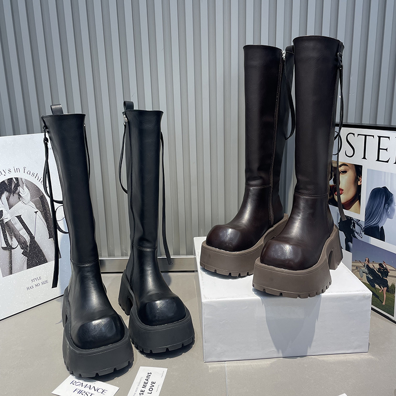 大头厚底马丁靴秋冬新款