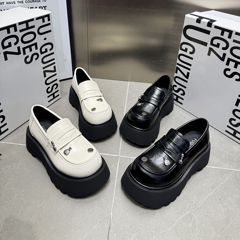 韩版厚底乐福鞋圆头松糕底交叉绑带百搭一脚蹬增高鞋单鞋1115-98,女鞋,松糕（摇摇）鞋,淘宝优惠券,粉丝福利购,淘宝优惠卷