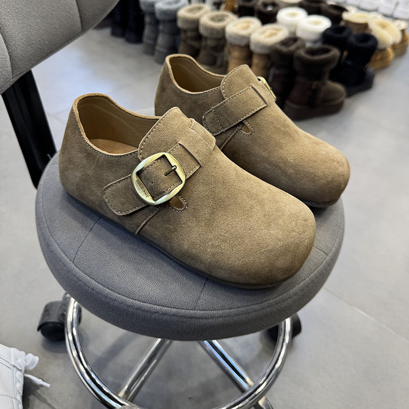 2025新款绒面皮带扣全包勃肯鞋女休闲百搭魔术贴圆头单鞋女鞋1457,女鞋,勃肯鞋/软木鞋,淘宝优惠券,粉丝福利购,淘宝优惠卷