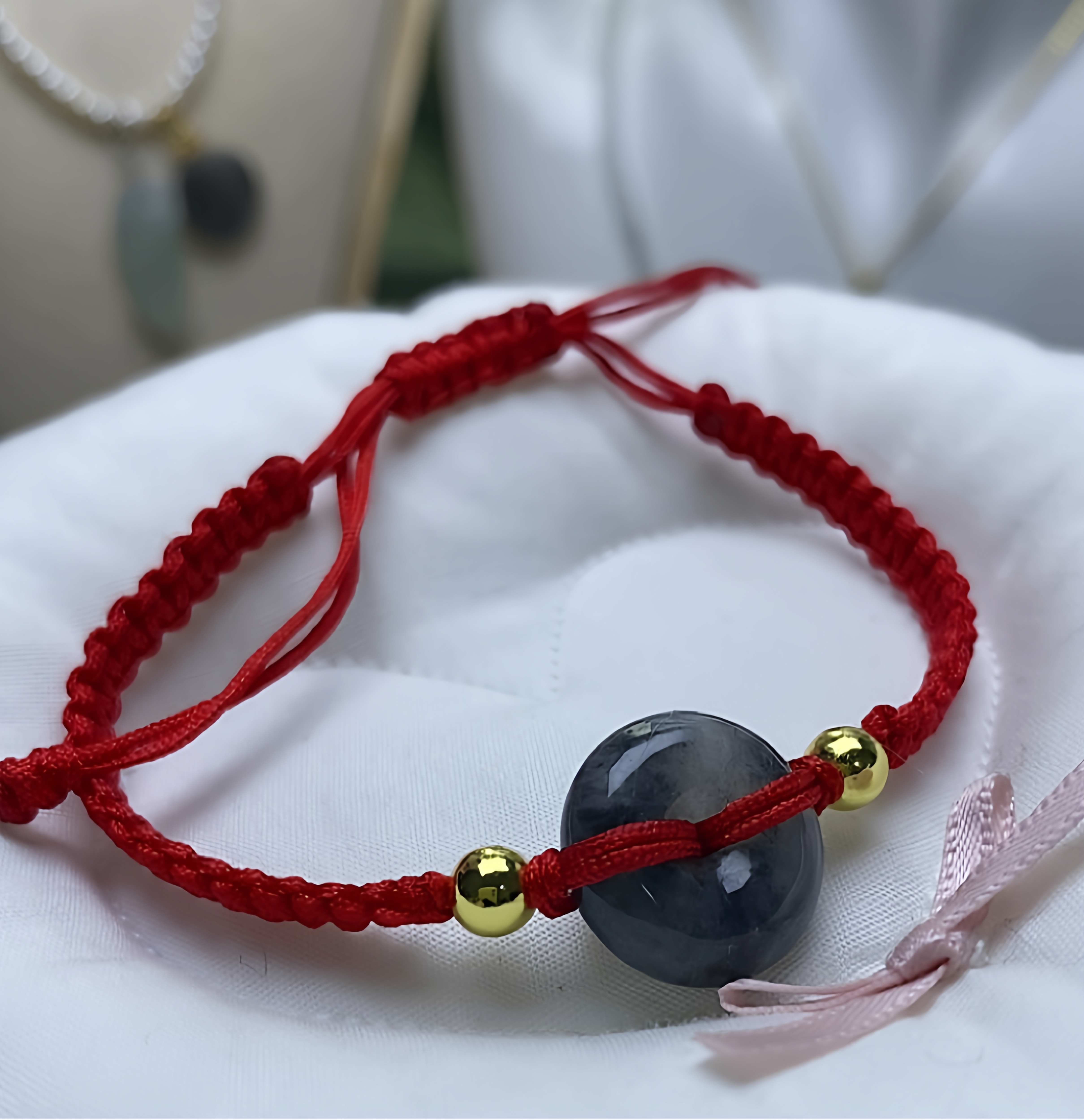 天然翡翠乌鸡平安扣手链