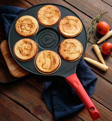 早餐锅七孔麦饭石平底煎烤盘模具