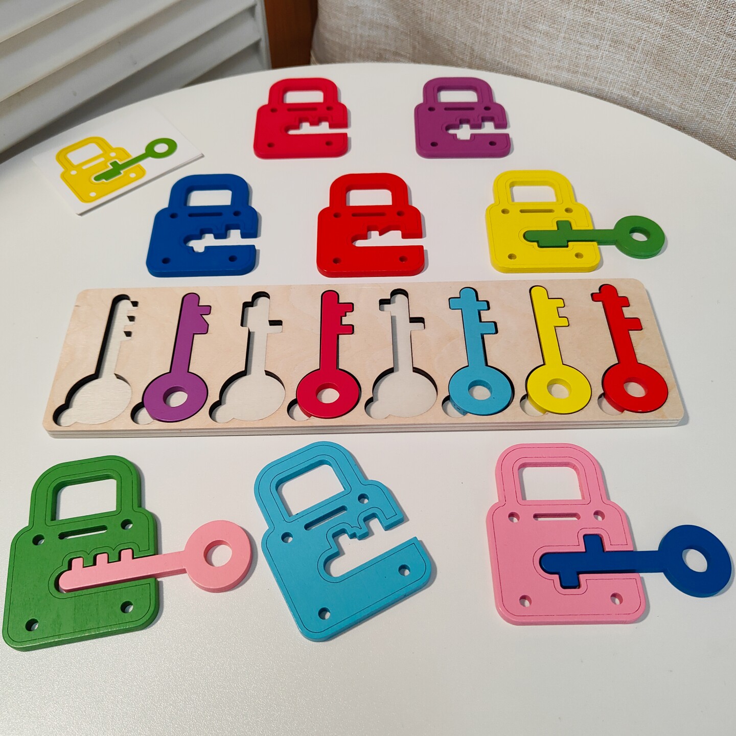 儿童蒙氏早教钥匙开锁配对玩具