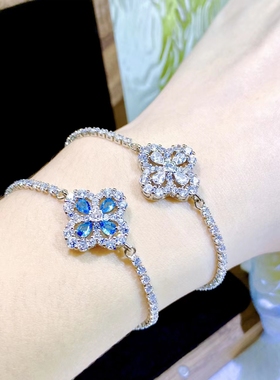 女镀银水晶复古宫廷闪亮手链
